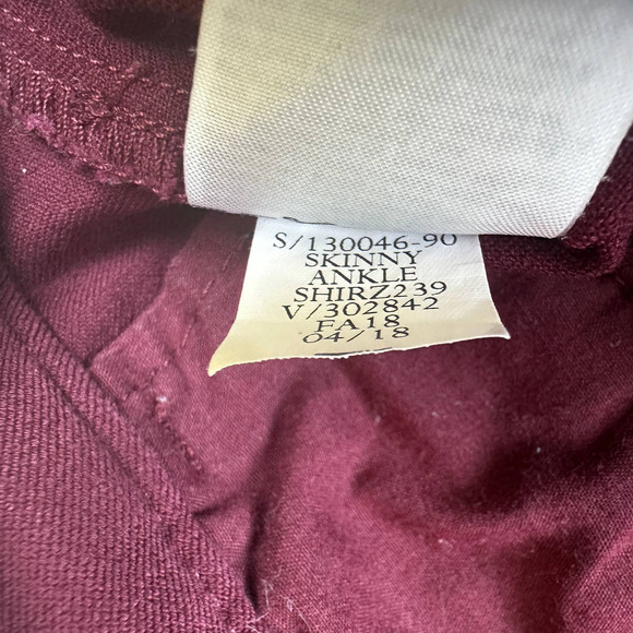 Gap Women's Tall Skinny Ankle Burgundy Pants - Size 12 Tall - Picture 6 of 12